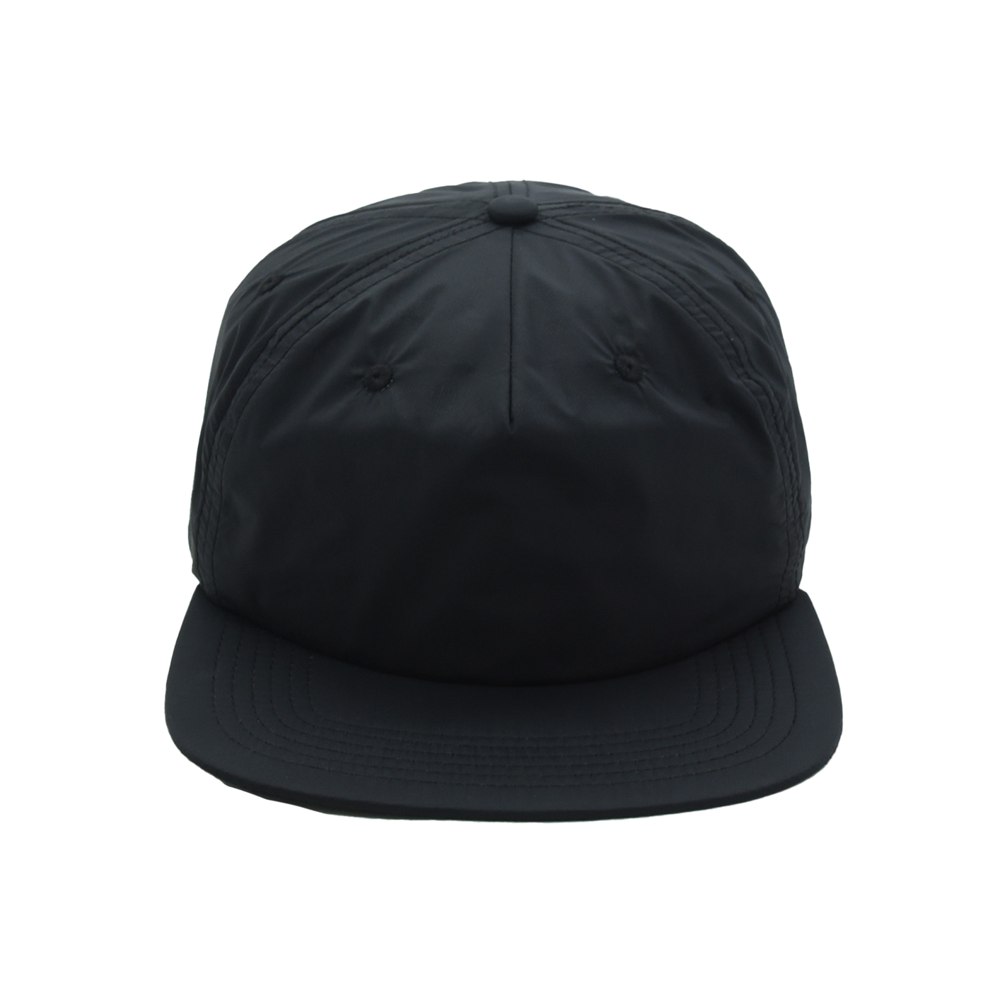 Black Nylon 5 panel snapback hat Blank - MFG Merch brand