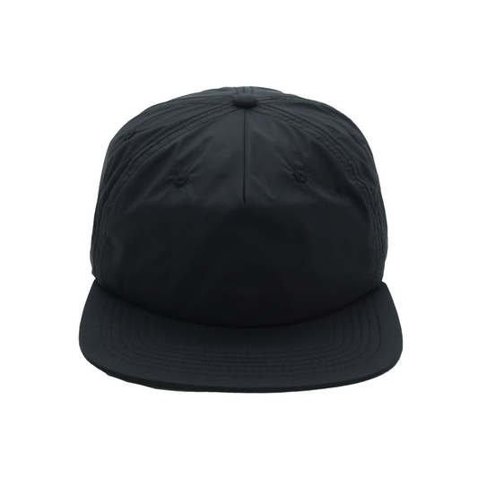 Black Nylon 5 panel snapback hat Blank - MFG Merch brand