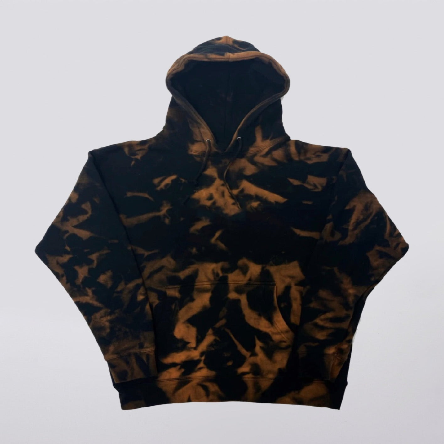 Black Bleached dyed pullover hoodie from MFG Merch - Hand dyed pullover Hoodie to ensure each item is unique  - MFG Merch 