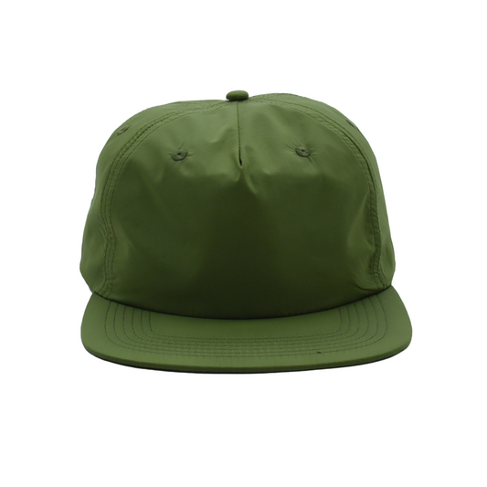 Military Green Nylon 5 panel snapback blank hat - MFG Merch brand