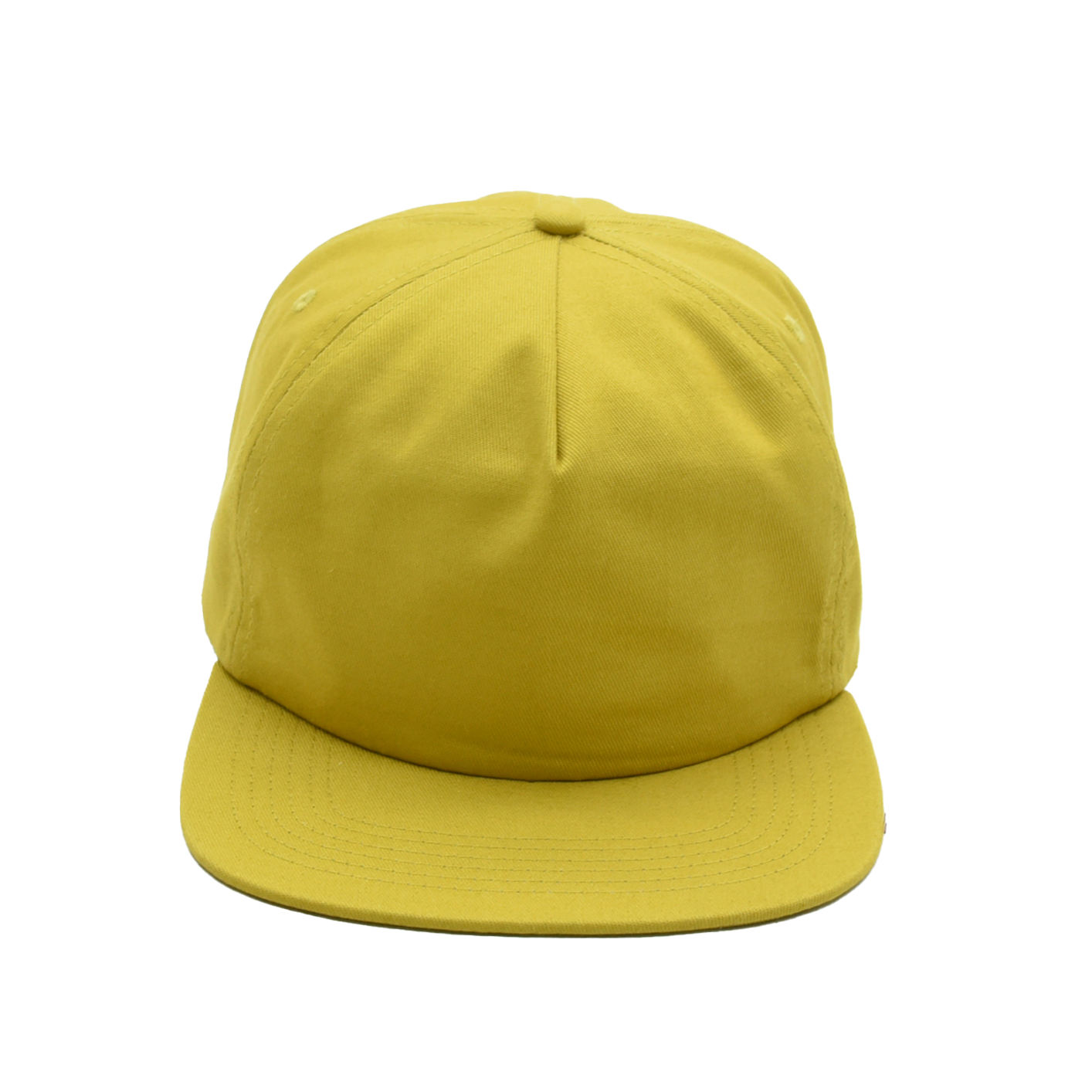 Mustard 5-Panel Cotton Snapback Hat Blank - Front view only